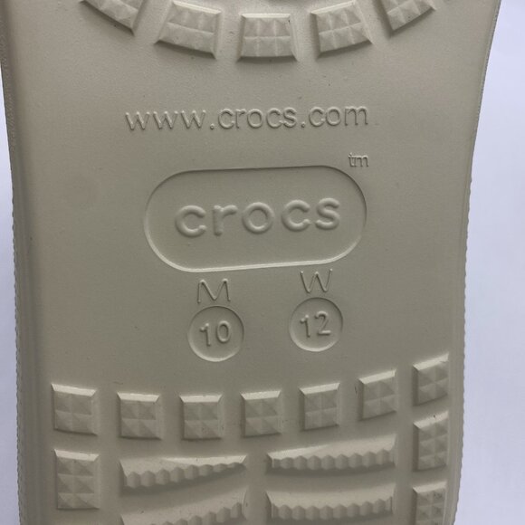 Crocs Classic Crush Sandals W12 M10 Bone Chunky Platform Wedge Two Strap Slides - Picture 10 of 12